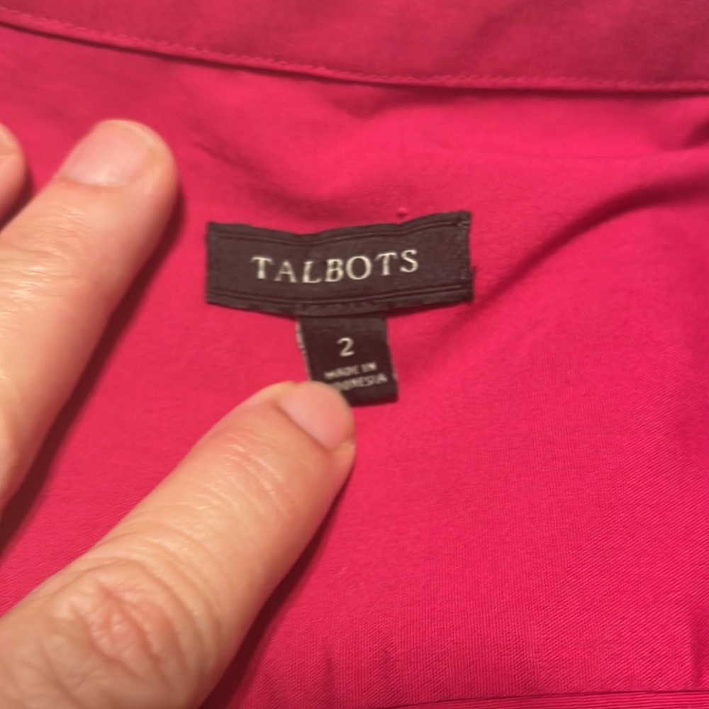 Talbots Pink Half Button Down Wrinkle Resistant T… - image 5